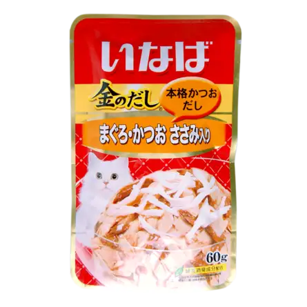 Купить inaba Киннодаси влажный корм для кошек микс тунцов и куриное филе в желе (пауч)