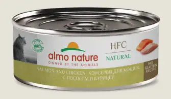 Almo Nature (HFC, Natural, Salmon and Chicken) Консервы для кошек и котят с лососем и курицей
