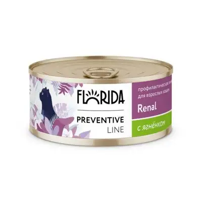 Купить florida preventive line консервы renal Консервы для кошек. "Поддержание здоровья почек" с ягненком