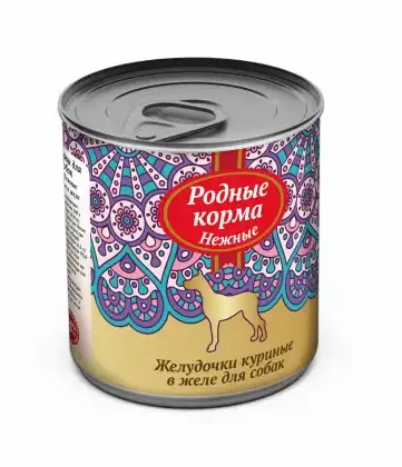 Купить Родные корма Нежные консервы желудочки куриные в желе для собак