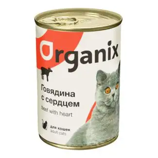 Купить organix консервы для кошек с говядиной и сердцем