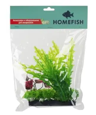 HOMEFISH Асплениум и людвигия растение для аквариума пластиковое с грузом