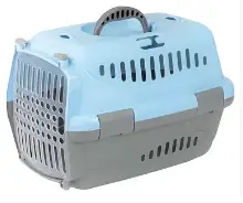Купить СКИДКА pet star standard Переноска для собак и кошек серо-голубая пластмассовая дверца