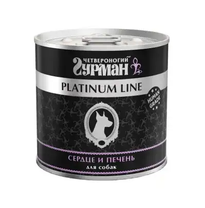 Купить Четвероногий Гурман platinum line консервы для взрослых собак всех пород, с сердцем и печенью в желе