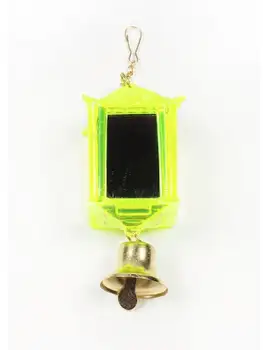 Купить beeztees Игрушка для птиц Зеркало с колокольчиком и фонариком желтое