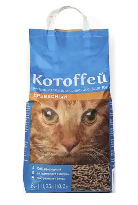 Купить Котоффей Наполнитель впитывающий древесный для кошек