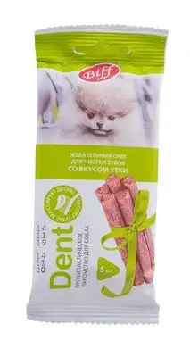 Купить titbit лакомство для собак мини пород жевательный снек dent со вкусом утки (5 шт)