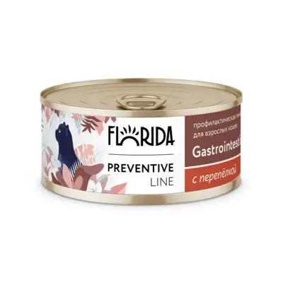 Купить florida preventive line консервы gastrointestinal для кошек "Поддержание здоровья пищеварительной системы" с перепёлкой
