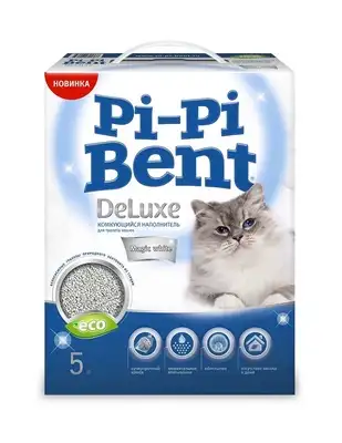 Купить pi-pi-bent комкующийся наполнитель для кошек "Делюкс magic white" (коробка)