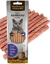 Купить Деревенские лакомства мясные колбаски из утки для кошек (100% мясо)