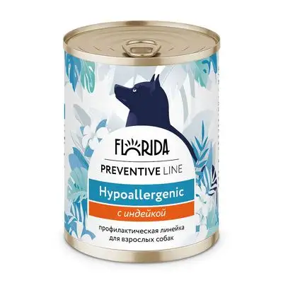 Купить florida preventive line консервы hypoallergenic для собак "Гипоаллергенные" с индейкой