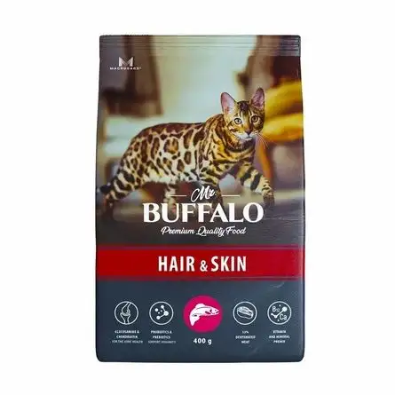 Купить mr.buffalo hair & skin сухой корм для кошек, лосось
