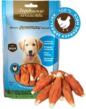 Купить Деревенские лакомства лакомство для щенков рулетики (100% мясо)