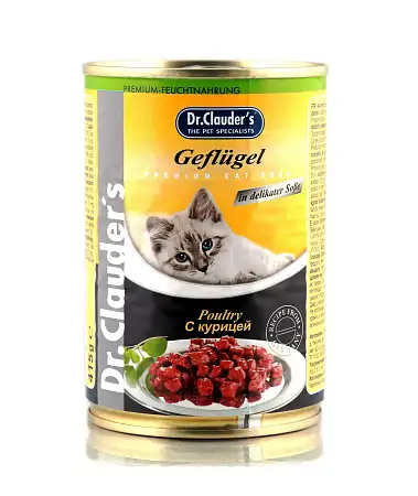 Купить dr. clauder консервы для взрослых кошек с курицей