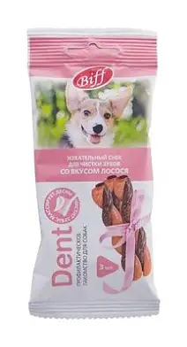 TiTBiT лакомство для собак мелких пород жевательный снек dent со вкусом лосося (3 шт)