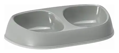 Купить moderna sensibowl миска двойная пластиковая для собак и кошек, оливковый серый