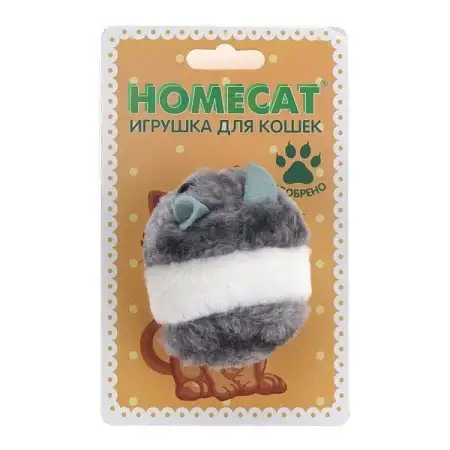 Купить homecat игрушка для кошек хомяк вибрирующий бело-серый