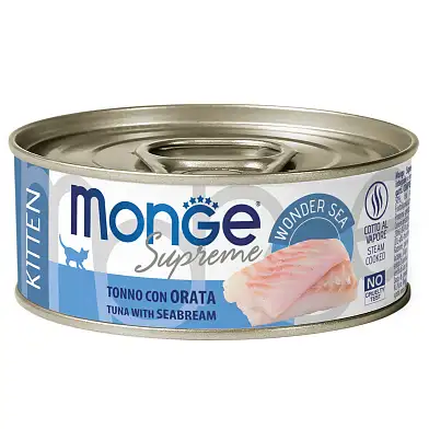 Monge Supreme kitten консервы для котят из тунца с дорадо