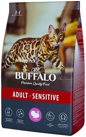 Купить mr.buffalo sensitive сухой корм для кошек, индейка
