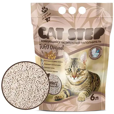 Купить cat step tofu original наполнитель для кошек комкующийся растительный Оригинальный