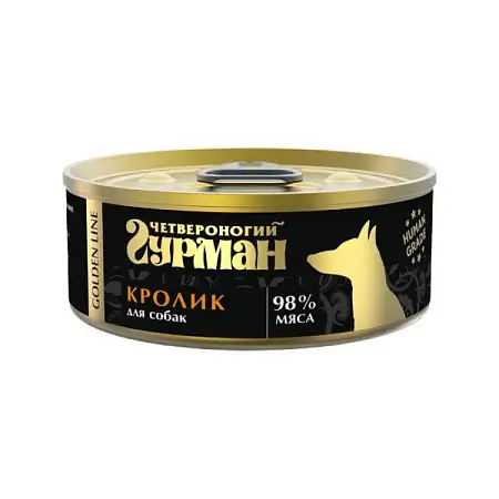 Купить Четвероногий Гурман golden line консервы для собак кролик натуральный в желе