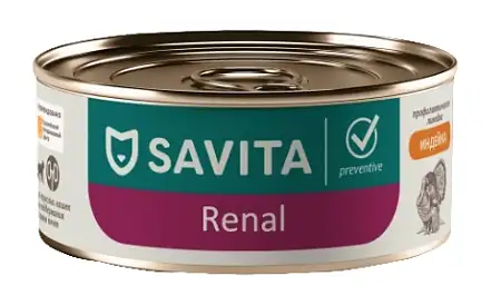 Купить savita vet renal консервы для взрослых кошек для поддержания функции почек с индейкой