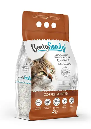 Купить bentysandy coffee наполнитель для кошачьего туалета комкующийся, глиняный, с ароматом кофе