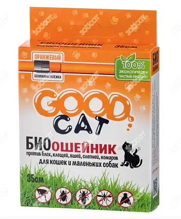 Купить good cat Антипаразитарный БИОошейник для кошек от блох и клещей оранжевй