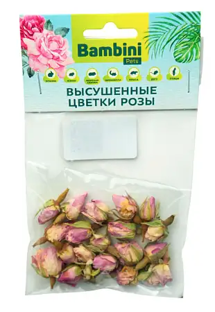 Купить bambini pets Лакомство высушенные цветы розы для грызунов и кроликов