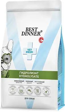 Best Dinner Vet Profi Hydrolisate сухой диетический корм для взрослых собак всех пород при пищевой аллергии и непереносимости