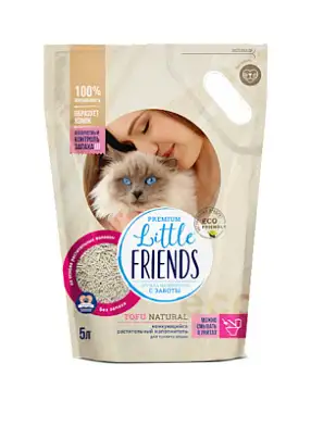 Little Friends наполнитель для кошек комкующийся растительный