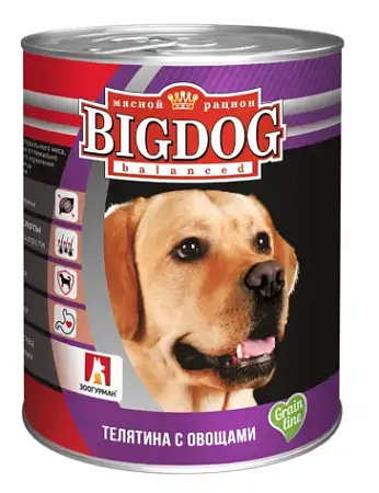 Купить Зоогурман консервы для собак "big dog" телятина с овощами