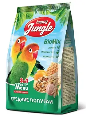 Happy Jungle Сухой корм для средних попугаев
