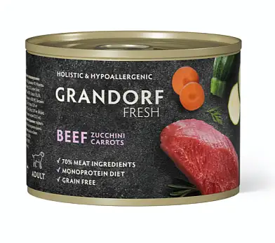 GRANDORF FRESH Консервы для собак  паштет из говядины с цукини и морковью