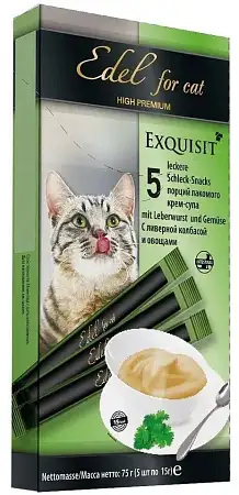 Купить edel cat Лакомства для кошек крем-суп, с ливерной колбасой и овощами