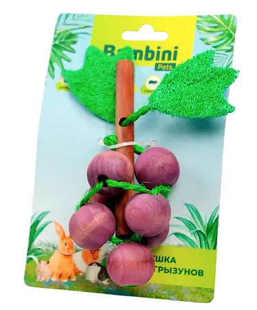 Купить bambini pets Игрушка для грызунов "Виноград" из дерева и люфы