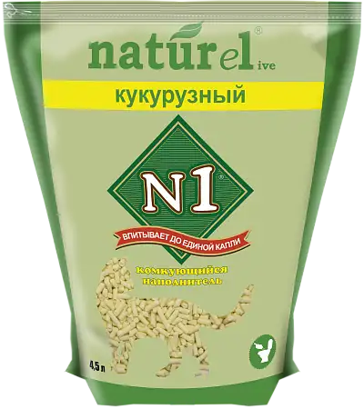 Купить n1 naturel наполнитель для кошек комкующийся Кукурузный