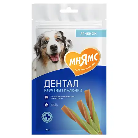 Купить Мнямс dental лакомство для собак Крученые палочки с ягненком и мятой