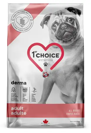 Купить 1st choice gf derma сухой беззерновой корм для взрослых собак всех пород с гиперчувствительной кожей с лососем