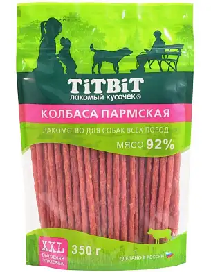 TiTBiT лакомство для собак всех пород Колбаса Пармская, выгодная упаковка XXL