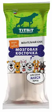 TiTBiT Жевательный снек лакомство для собак макси пород Мозговая косточка