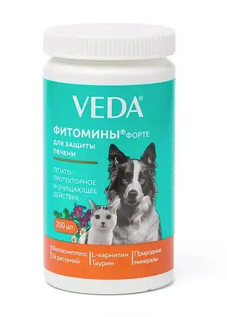 Купить Веда Форте Фитокомплекс для для собак и кошек фитомины для защиты печени