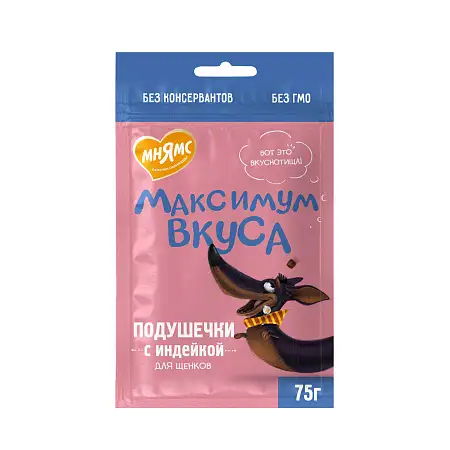 Купить Мнямс лакомство для собак подушечки Максимум вкуса с индейкой