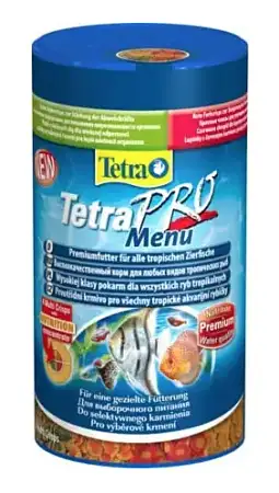 Купить tetrapro menu корм для всех видов рыб 4 вида мелких хлопьев