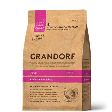 Grandorf сухой корм взрослых собак средних и крупных пород, индейка