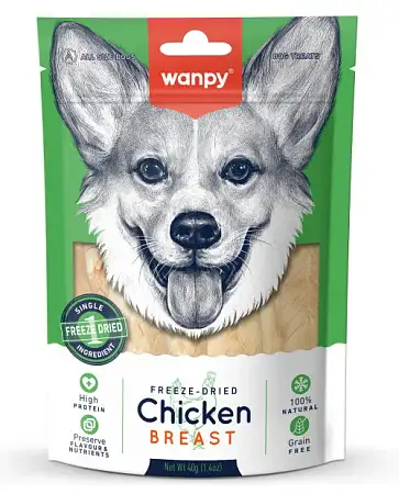 Купить wanpy dog сублимированное лакомство для собак с курицей