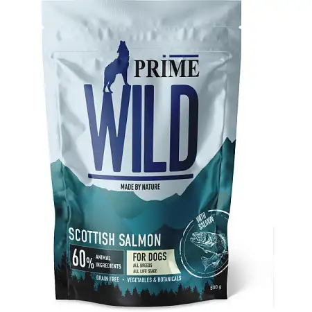 Купить prime wild gf scottish сухой беззерновой корм для взрослых собак и щенков всех пород, с лососем