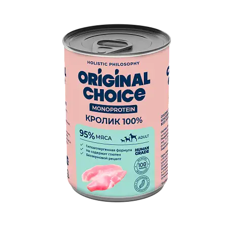Купить original choice monoprotein adult консервы для собак всех пород кролик