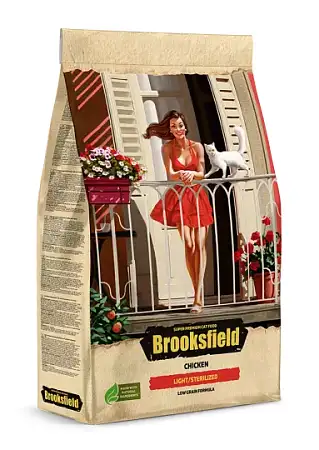 Купить brooksfield low grain adult cat light/sterilized сухой корм для взрослых стерилизованных кошек с избыточным весом, с курицей и рисом