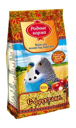Купить Родные корма Сухой корм для волнистых попугаев с фруктами